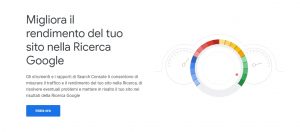 Home page della Google Search Console